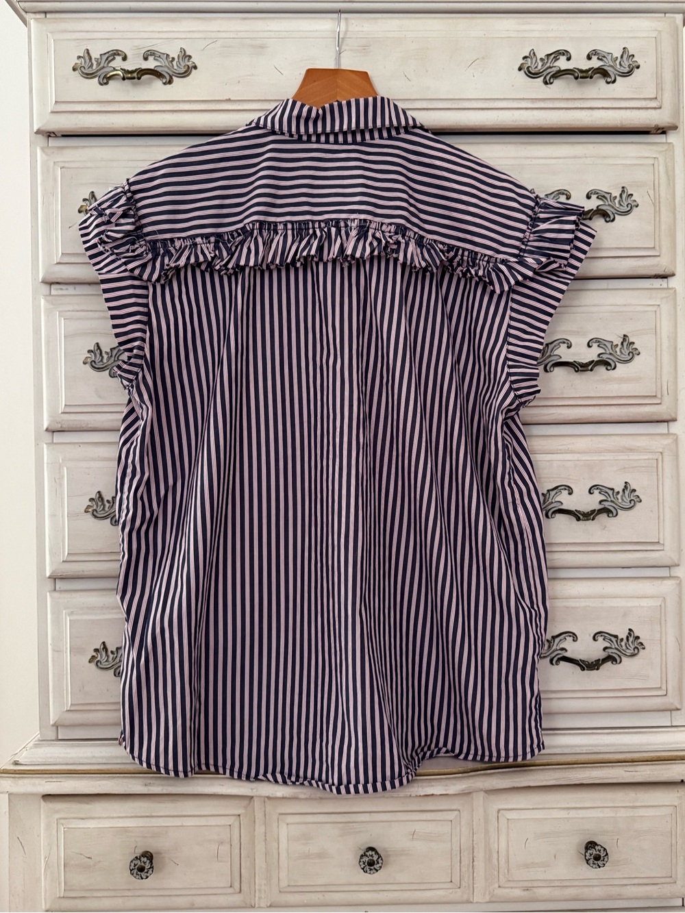 Striped Cotton Preppy Button Shirt - Picture 3 of 6